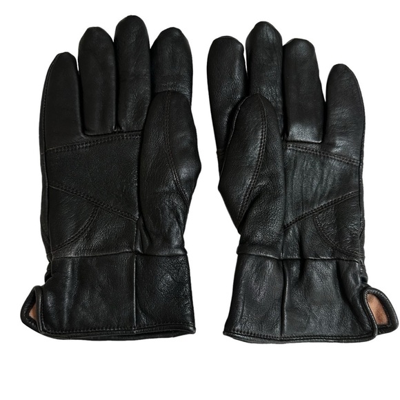 Men's Black Leather Thinsulate Lined Gloves, L/XL - Picture 2 of 4